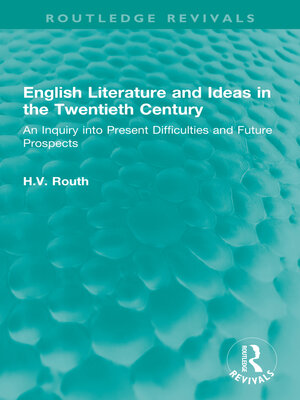 cover image of English Literature and Ideas in the Twentieth Century